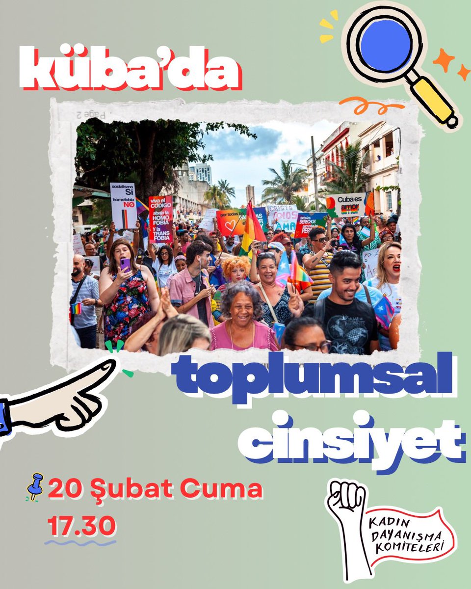 bogazicikdk's tweet photo. 🗓️Cuma günü Küba’da toplumsal cinsiyetlerin, cinsiyet eşitliğinin ve kadının toplumdaki yerinin Küba Devrimi’nden sonra nasıl değiştiğini konuşacağız. “Peki dünyanın geri kalanında kadınlar nasıl özgürleşecek?” sorusuna yanıtlar arayacağız. 
📍Yer bilgisi için mesaj atabilirsiniz https://t.co/uo0FYtJmal