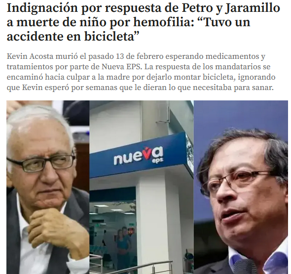 YamidLopezS's tweet photo. En Colombia un niño se muere porque no hay medicamentos para hemofilia. Y el Ministro de Salud y el Presidente le echaron la culpa a la mamá por dejarlo montar en bicicleta. 

No sean infames, #paridos

En 30 años no se había muerto nadie por hemofilia en Colombia. https://t.co/gIhrVrDusI
