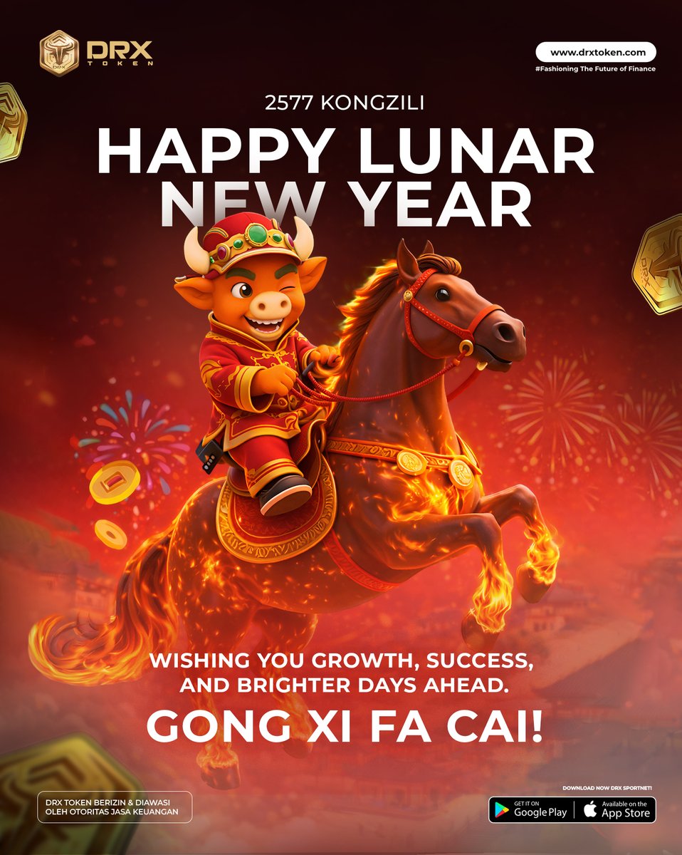DrxToken's tweet photo. Happy Lunar New Year 2577 Kongzili , $DRX Rangers ✨
Wishing you growth, success, and brighter days ahead.
Gong Xi Fa Cai! 🧧 https://t.co/vsdPOd1bjr