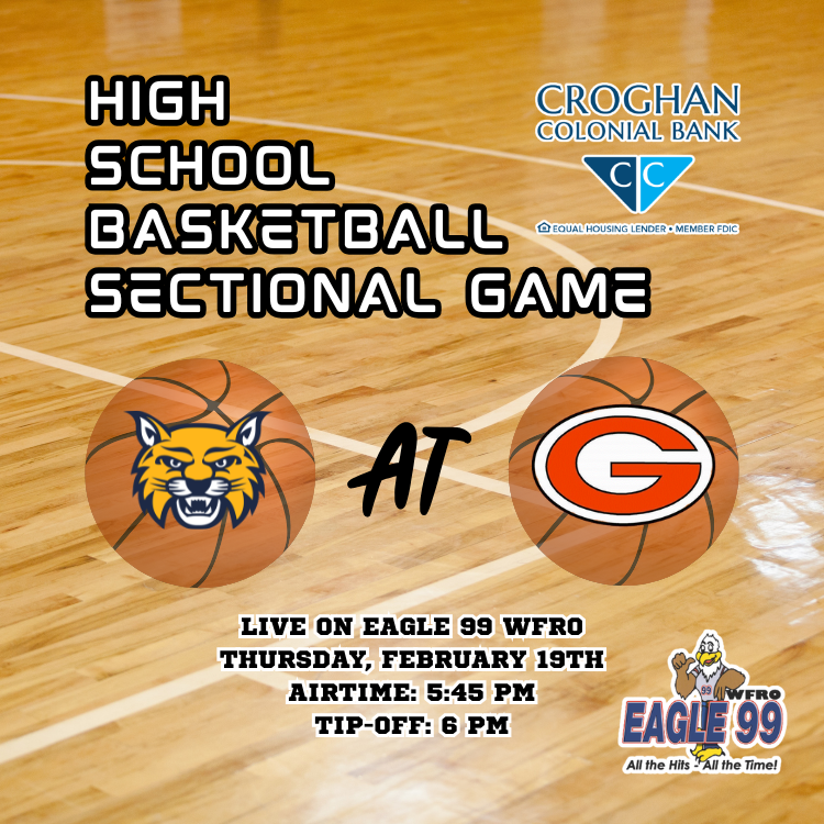eagle99wfro's tweet photo. High school basketball sectional games start up this evening on Eagle 99 WFRO as the @WoodmoreSports girls travel to play at @GibsonburgHS! Listen on Eagle 99 WFRO or on our free app. Airtime is 5:45 PM with tip-off at 6 PM 🏀 Brought to you by Croghan Colonial Bank! https://t.co/pasfaGXGVp
