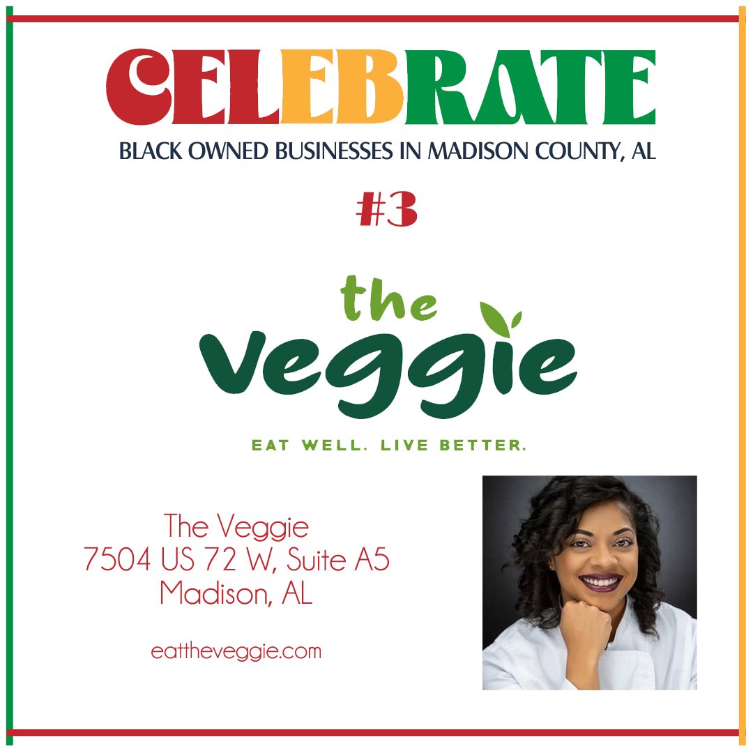 Every Tuesday in February, in celebration of Black History Month, we're highlighting a local, black-owned business. We appreciate you, and look forward to watching you continue to grow and thrive in the Tennessee Valley!

Today it's @eattheveggie - eattheveggie.com
