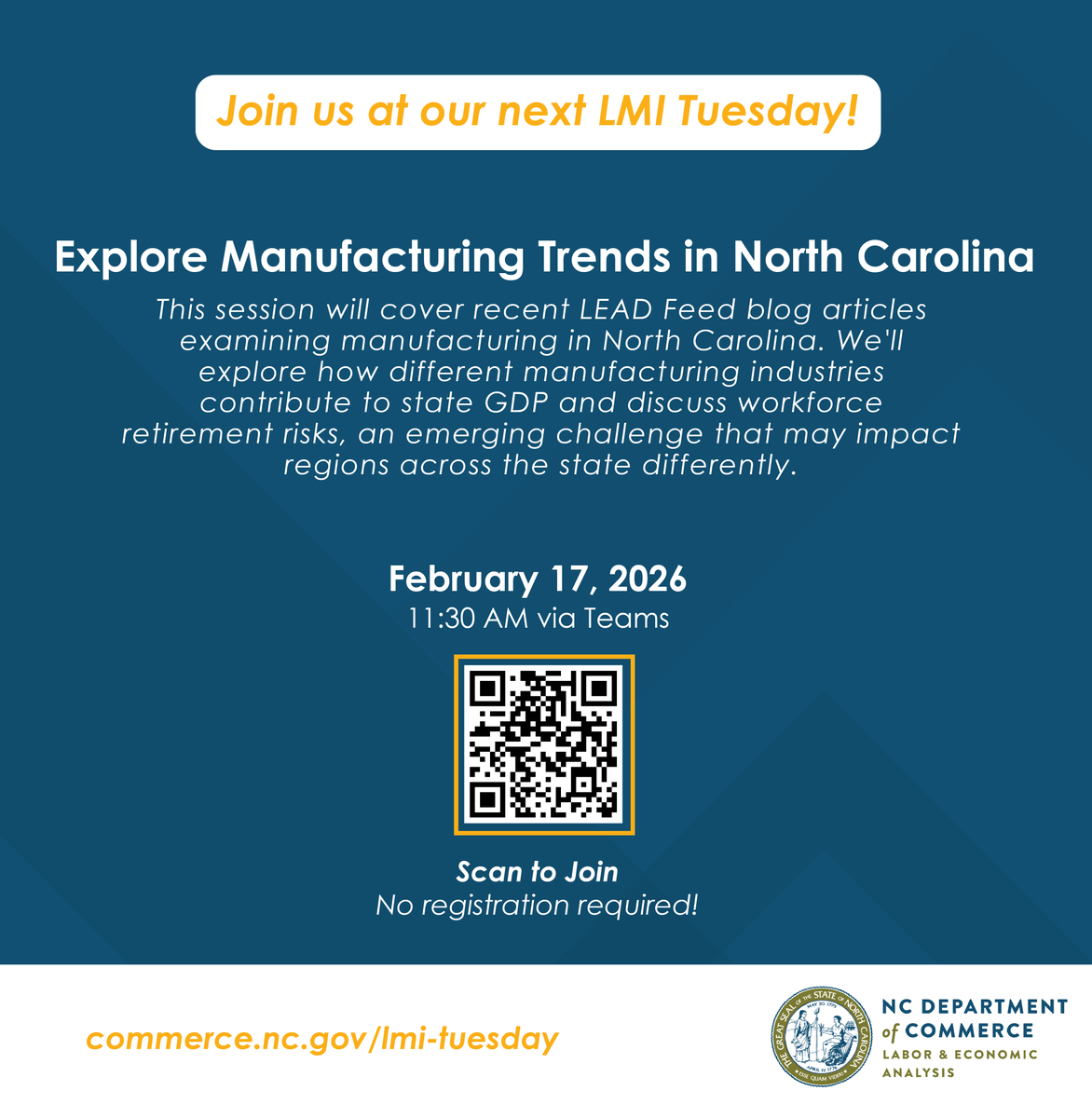 NC Labor & Economic Analysis Division (LEAD) tweet media