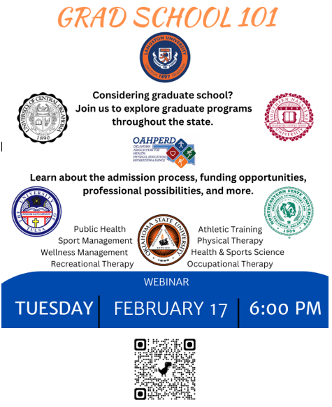 Thinking about grad school? Join Phi Epsilon Kappa’s “Grad School 101” webinar to explore programs, admissions, funding, and careers in health, sport management, and more!

📅 Feb 17 | 🕕 6 PM  
Scan the QR code to register!

#GradSchool101 #PEKFraternity #Webinar