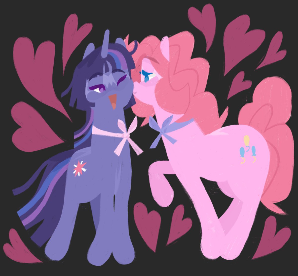 lalyravioli's tweet photo. Happy (belated) hearts and hooves day !! 💜🩷 #twipie for the occasion :) https://t.co/iFa0bb6NiF