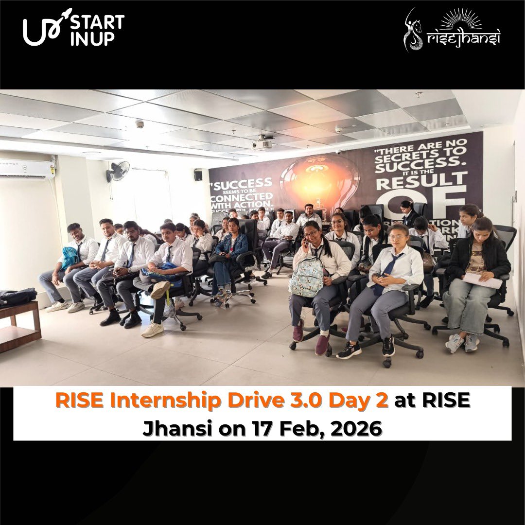 RiseJhansi's tweet photo. RISE Internship Drive 3.0 – Day 2
RISE Jhansi | 17 Feb 2026
Successful Day 2 with enthusiastic student participation. The session focused on internship opportunities, startup exposure, and skill development.
#RISEJhansi #InternshipDrive #IMGlobal #incubationmasters https://t.co/I4CsqWV26a