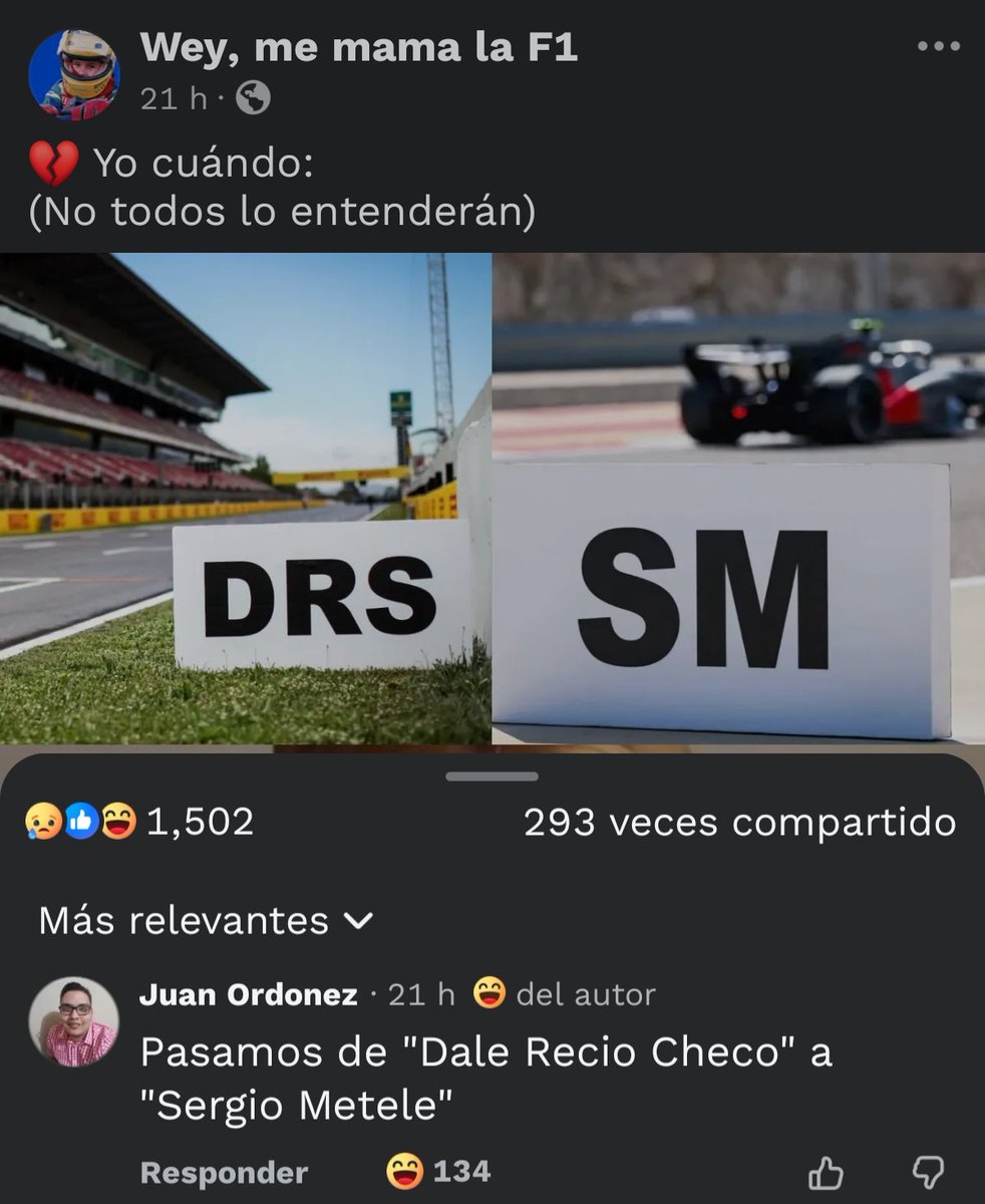 GCancino11's tweet photo. Ahuevooo nueva frase para Checo ☝🏻😍 https://t.co/LDeqztjllg