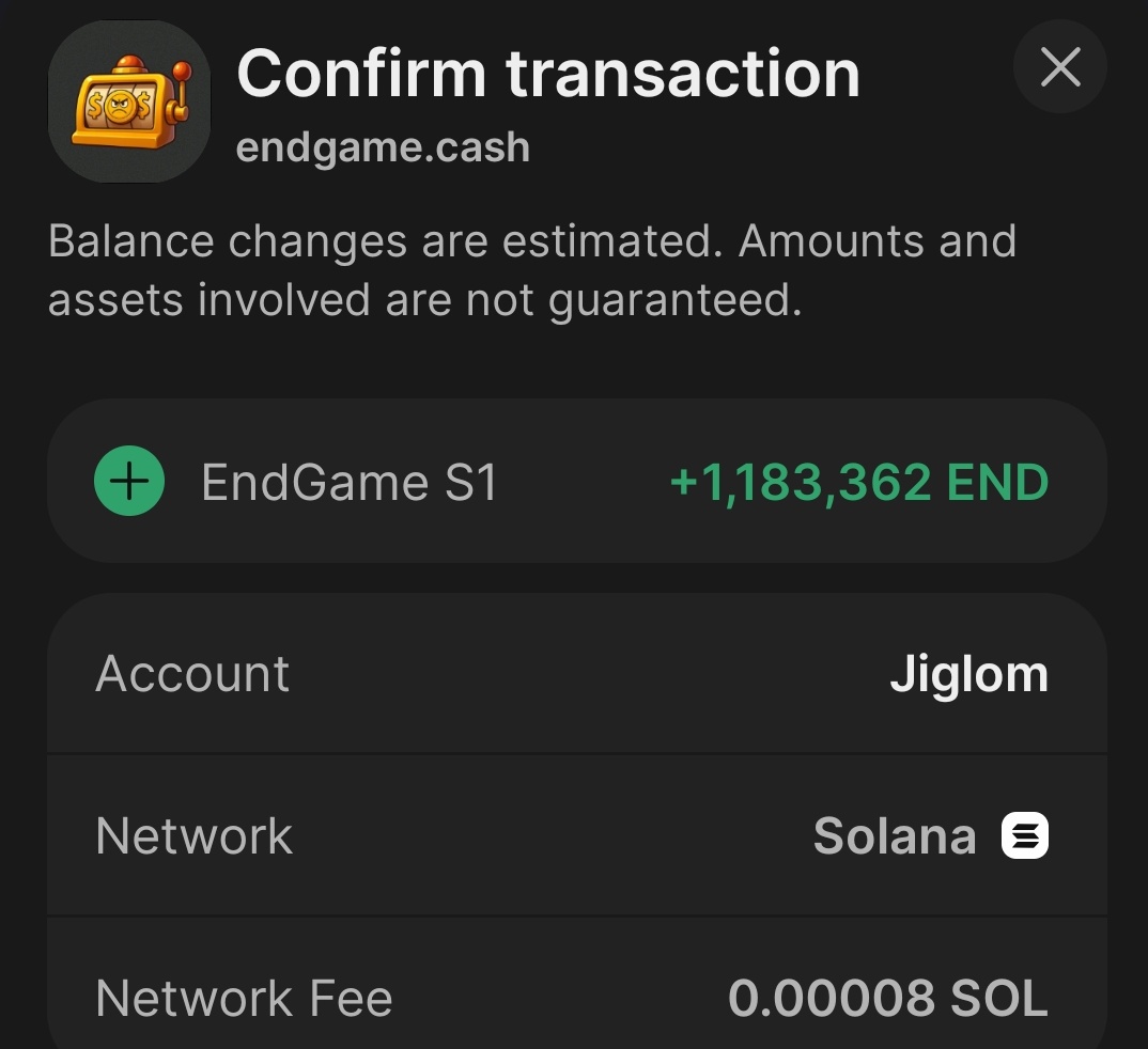 Just claimed my $END tokens 🔥💵🤑
