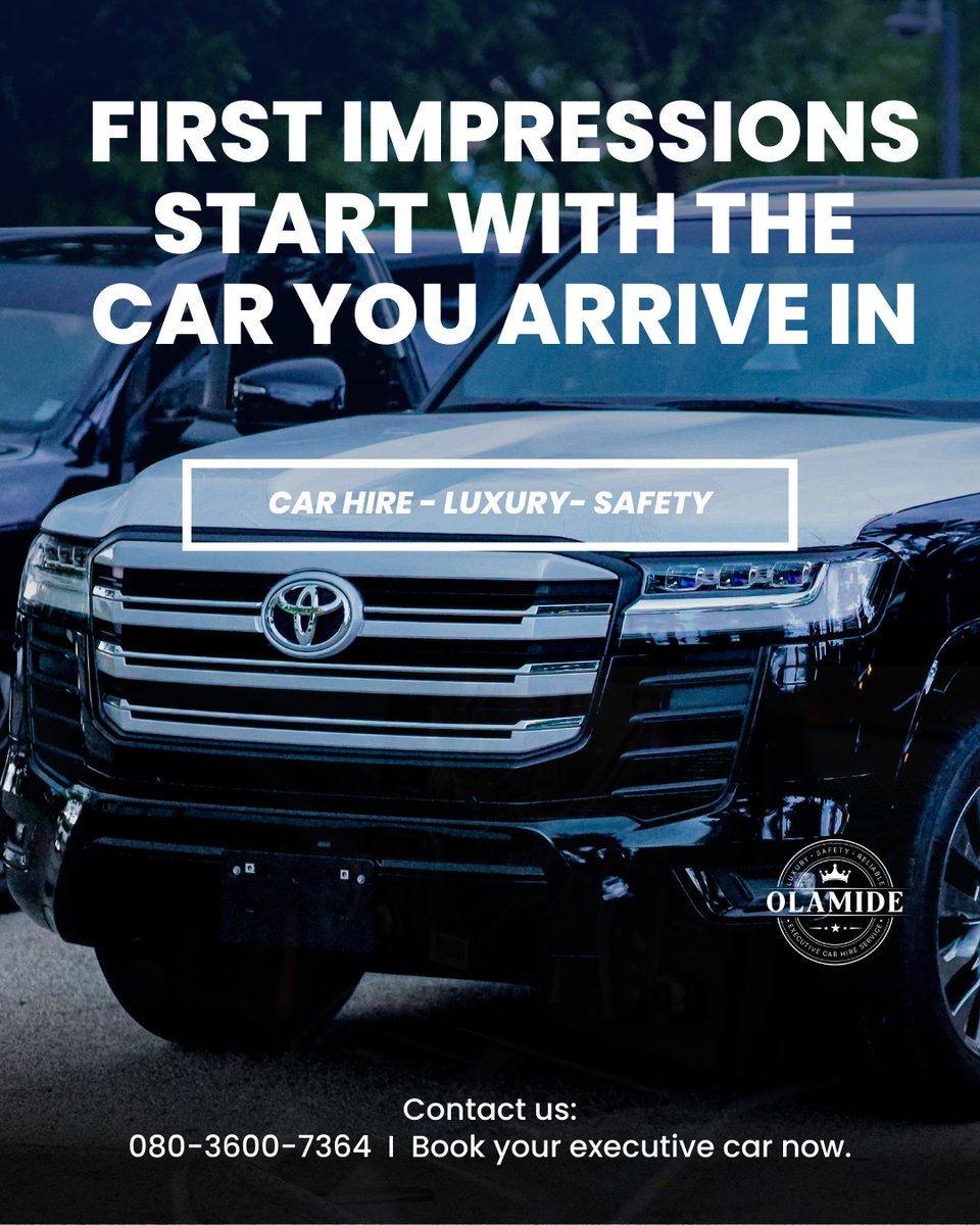 exec_carhire's tweet photo. First impressions matter — especially in business.
Corporate SUVs aren’t about luxury alone.
They’re about comfort, presence, and moving with confidence.
Perfect for executive meetings, team movement, and important client visits.

📩 DM us to reserve a corporate SUV today. https://t.co/Vn7JX6Yh2x