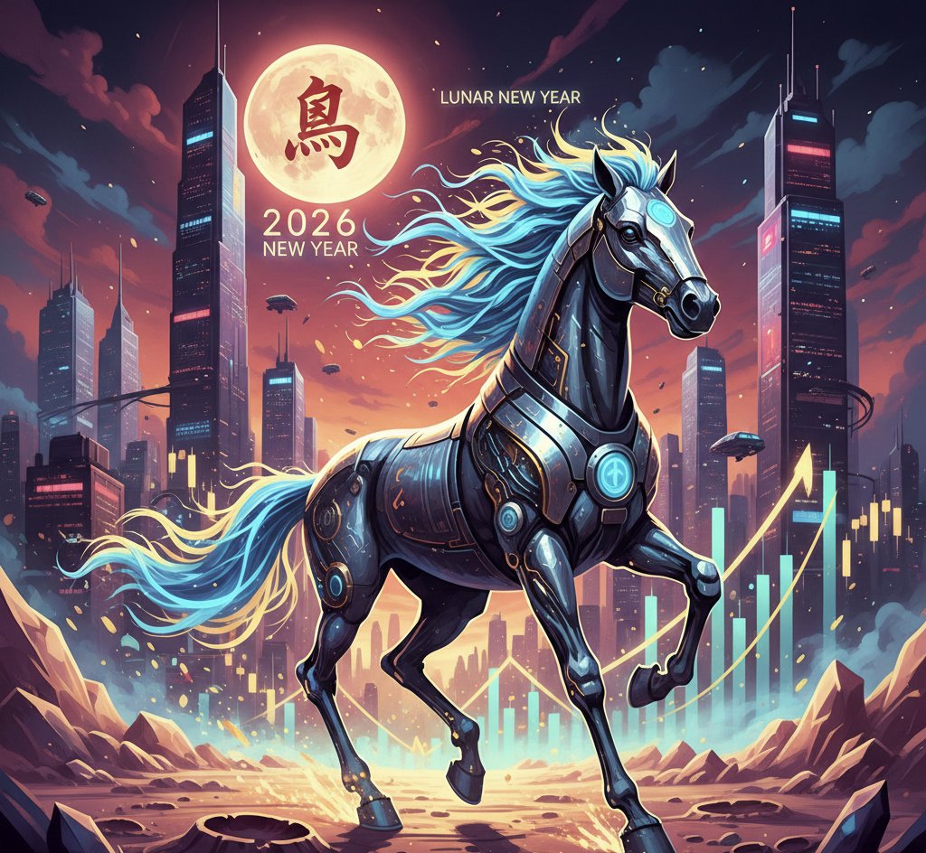 El Año del Caballo. Menos trote, más galope. 🐎📈

Es hora de que el mercado cripto corra libre hacia la luna 🌕 Que tu espíritu (y tu portafolio) sean tan rápidos como un semental. 
Feliz año nuevo lunar🏮

#Crypto $btc #BTC #BullMarket #YearOfTheHorse #bingx #HappyNewYear2026