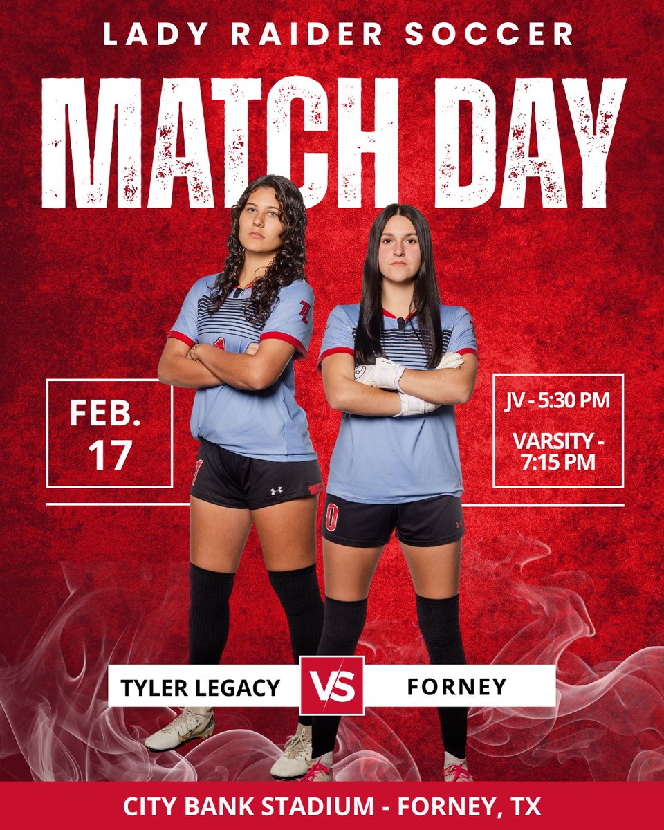 TLGirlsSoccer's tweet photo. Ready for round 2️⃣ against the number one team in our district.
LET’s GO!
🆚Forney 
⏰JV 5:30/V 7:15
📍City Bank Stadium, Forney https://t.co/77ii6yPvHD