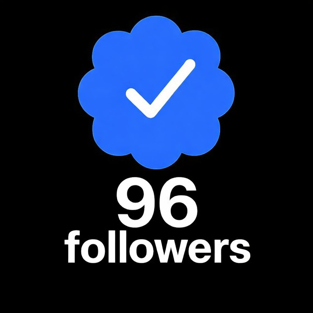 Verify or not verified. Doesn't matter 🫡
You need 96 followers? 

Just reply  Hiii ✌️

we'll follow you. Follow me 🤝