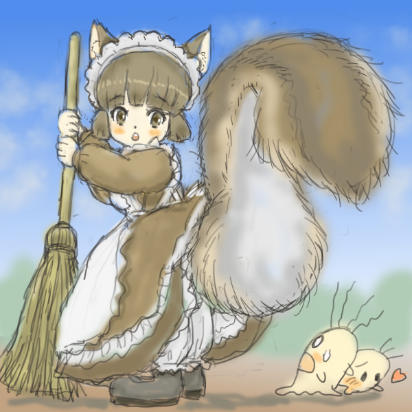 「リスメイド えりすちゃん」|とろろ（星尾 登路郎）＠昭和の古狸のイラスト