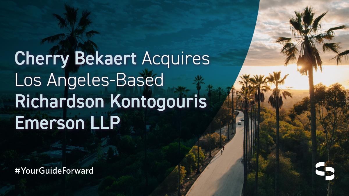 I'm thrilled to share that <a href="/CherryBekaert/">Cherry Bekaert</a> has acquired L.A.–based Richardson Kontogouris Emerson LLP (RKE), expanding our West Coast footprint &amp; strengthening our client‑service values. 

Together, we’ll deliver enhanced value across the western U.S. okt.to/QRnpgz