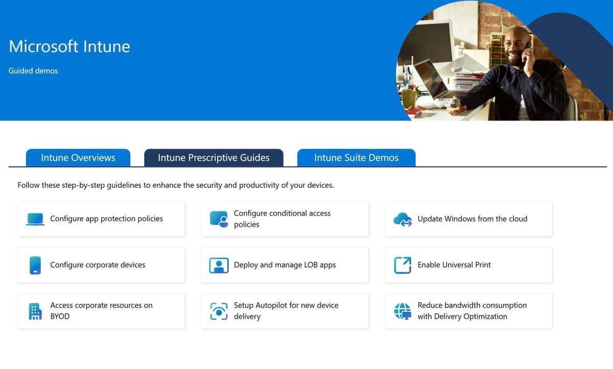 scdudes's tweet photo. These click-through interactive guides for Microsoft Intune are super useful for advanced learning. Take a spin for your learning: https://t.co/DFACd497Ve 

#MSIntune #Demo #technical #learning #SCCM #Windows https://t.co/vRsTRgLSgK