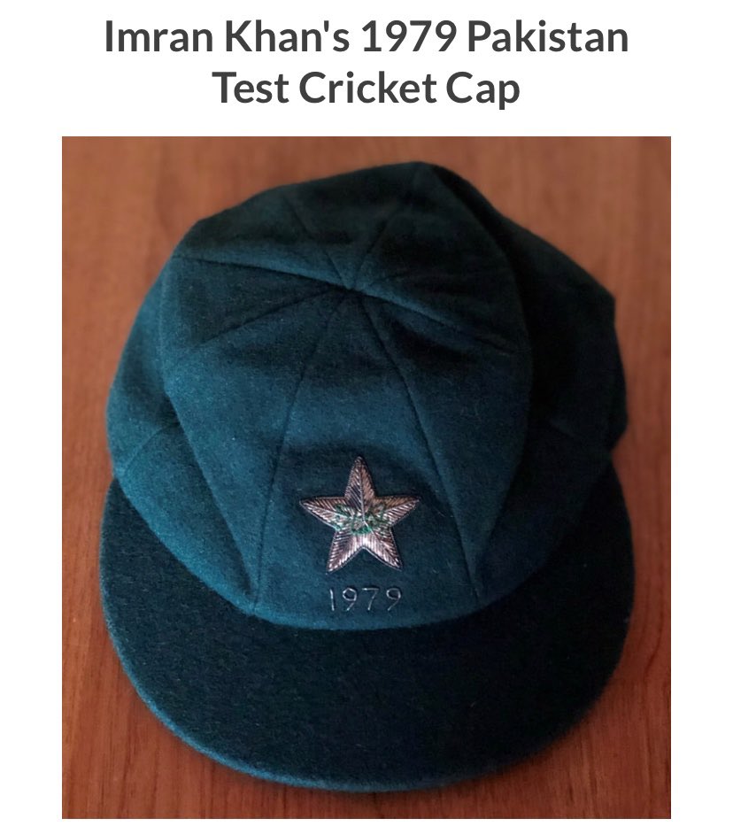 Sending <a href="/ImranKhanPTI/">Imran Khan</a> my love and best wishes. I understand that Imran is not doing well right now with his eye. I hope sanity prevails and he gets the appropriate health treatment required. 

It is an honour to own his 1979 <a href="/TheRealPCB/">Pakistan Cricket</a> Baggy Green