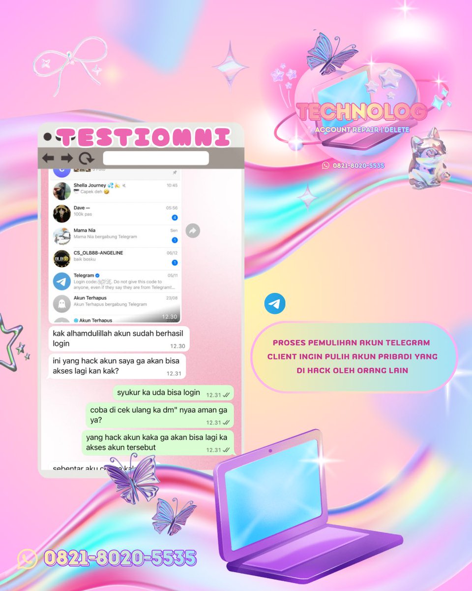 difficclt's tweet image. Bantuan Pemulihan Akun, Intagram, Facebook
Tik Tok, Twitter, T Lindkedin Whatsapp, Telegram ‼️

Akun terkunci/dihack/ditangguhkan⁉️

Atau 
Mau Jasa hack sosmed &amp;amp; sadap sosmed, hapus akun tanpa email/sandi/no hp❓

Trusted, Full Testi, Fast Respon🛍️
wa.me/6282180205535