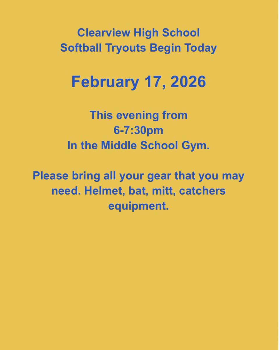Clearview High School Softball tweet media