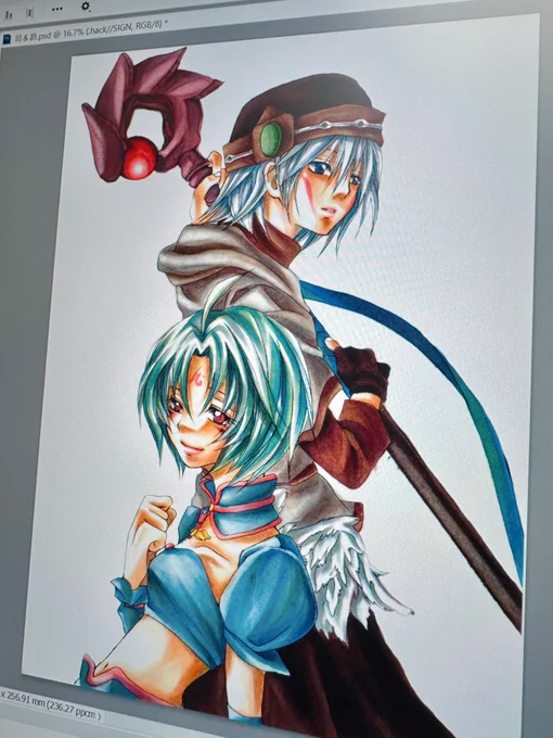 2003年に描いた「.hack//SIGN」のコピック絵まだ残ってた!思い出深い