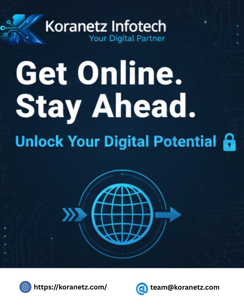 koranetztech's tweet photo. 🌐Get Online. Stay Ahead.
🚀Unlock Your #DigitalPotential
From powerful websites to scalable #softwaresolutions, we help businesses build a strong #digitalpresence &amp; #staycompetitive in a fast-moving world
🌍https://t.co/u2a6urOxO1
📩team@koranetz.com
#KoranetzInfotech #GetOnline https://t.co/g5heH5A1Jw