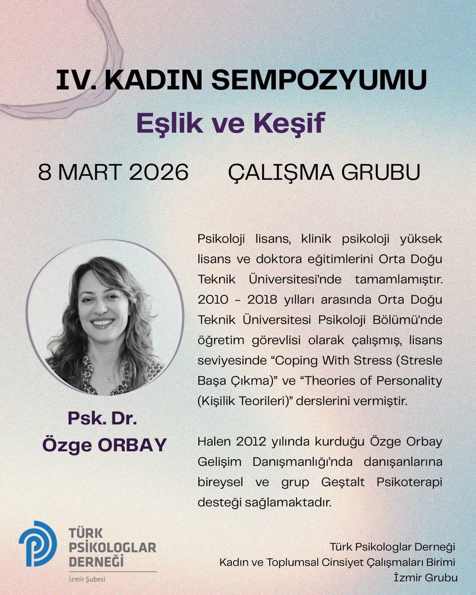 TPDizmir's tweet photo. IV. Kadın Sempozyumu Kayıtları devam ediyor.✨ https://t.co/CIT0naHoe1