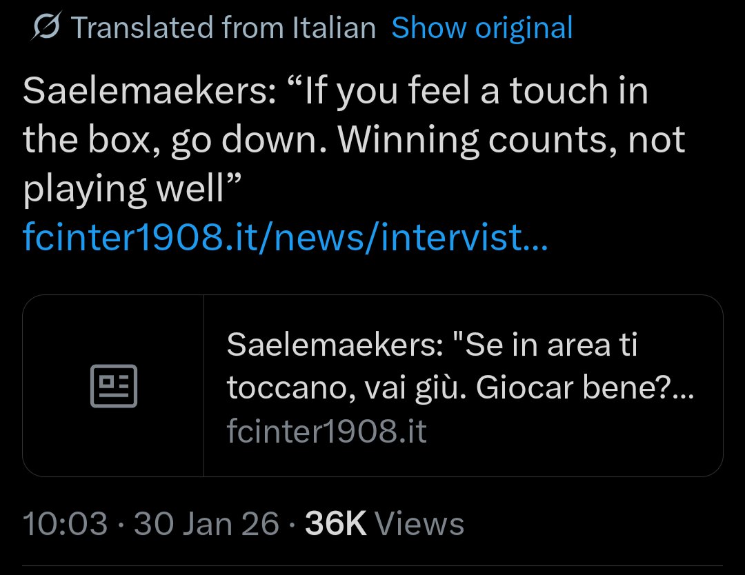 snajaths's tweet photo. But why are we the only club to have our players apologies for this?

We have guys like Salaemakers and Vergara from Napoli admitting they dive and nothing. We get one incident in our favour and the fuss created is insane. https://t.co/kliTa7e3Gg