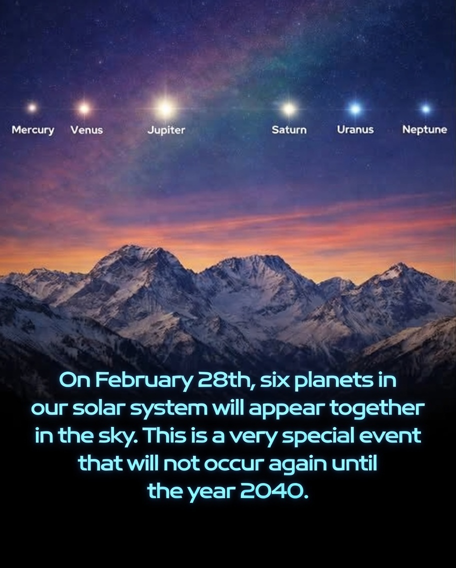 Rainmaker1973's tweet photo. Six planets will stretch across the evening sky throughout February, creating a captivating planetary alignment.

All month long, Mercury, Venus, Jupiter, Saturn, Uranus, and Neptune will appear lined up along the ecliptic in the western to southern sky after sunset — a classic "planet parade" that peaks around February 28, 2026, when their positions appear most compact from our vantage point.

Don't expect a dramatic straight line or anything out of the ordinary in space: The planets always orbit the Sun in roughly the same flat plane (the ecliptic), so from Earth they periodically seem to gather along the same arc of sky. They're still separated by vast distances — millions to billions of miles apart.

What makes late February special is the combination of timing, visibility, and grouping:

- About 30 minutes after sunset, scan low in the west-southwest during twilight: Venus (extremely bright) and Mercury (fainter, trickier in bright sky) will be closest to the horizon, with Saturn nearby.

- Higher up, Jupiter stands out brilliantly in the south/southwest.

- Uranus and Neptune are much dimmer — you'll need binoculars or a small telescope to spot them (and clear, dark skies help a lot).

- NASA notes that planets should ideally be at least 10 degrees above the horizon to cut through atmospheric haze and light pollution for the best views.

These alignments aren't super-rare — multi-planet gatherings happen several times a year — but a six-planet evening lineup like this is a nice highlight. (For comparison, a seven-planet version occurred in February 2025, and similar large ones won't repeat exactly until around 2040.)

The real magic? It's a quiet reminder of the solar system's orderly dance. Head to a spot with a clear western horizon, away from city lights if possible, and enjoy the show — no fancy gear required for the brightest four. Just look up and appreciate our cosmic neighbors sharing the twilight.