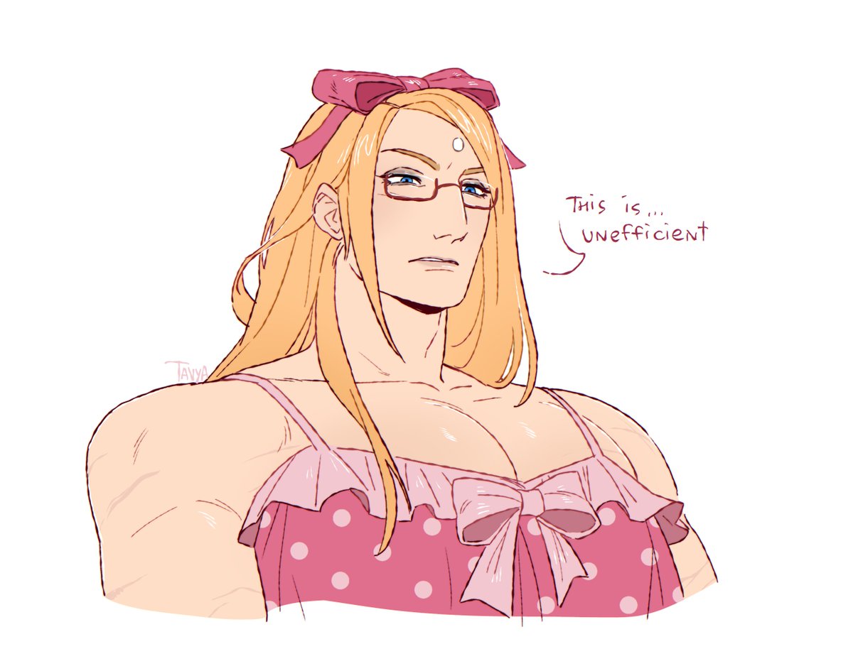 This little dress barely covers his enormous milk containers...
for <a href="/MakiZenos/">🎀 Maki-tan, Professional Zenos biter</a> 
#ffxiv #zenos