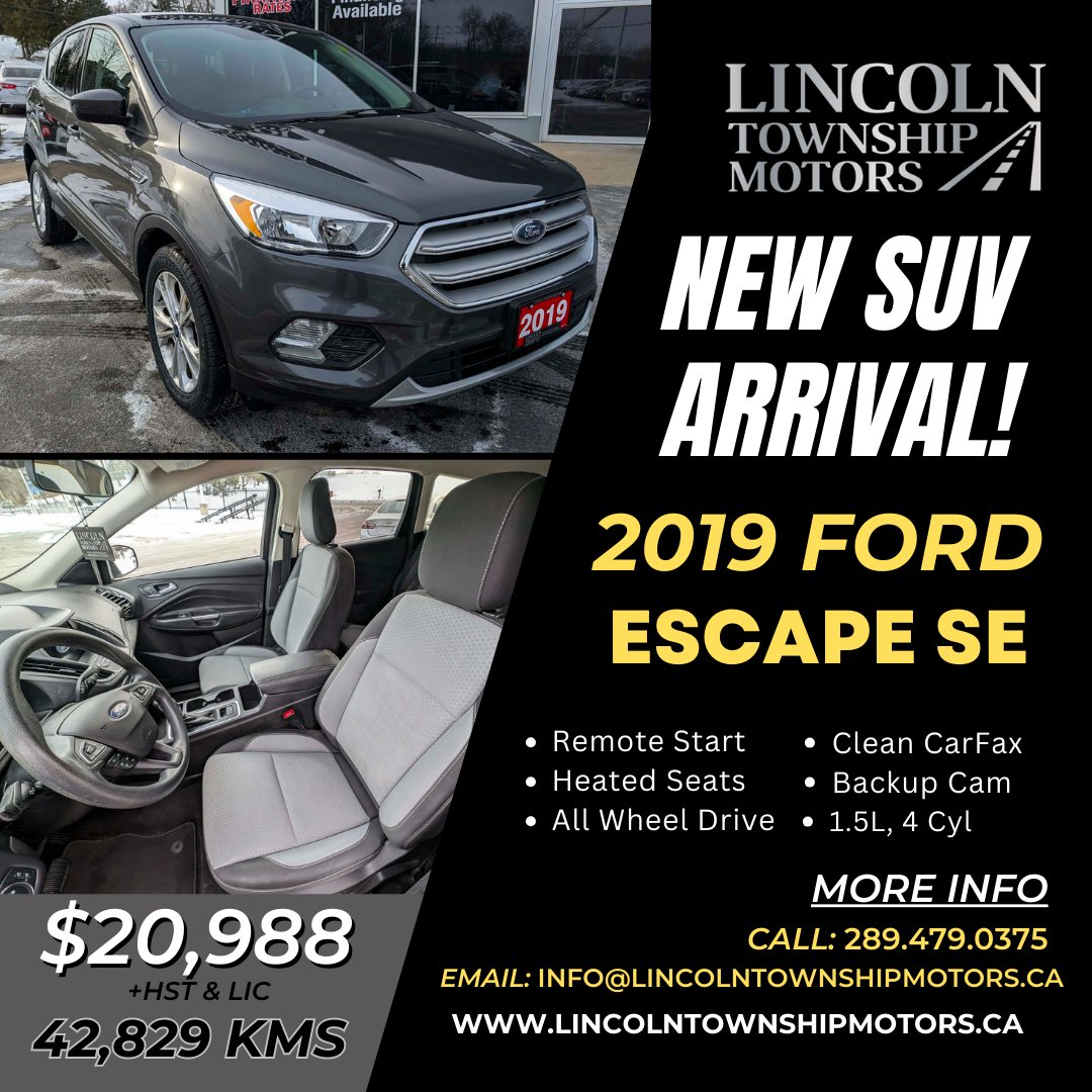 New Arrivals here at the dealership!
⭐2022 Mazda CX-3 GS
⭐2019 Ford Escape SE
⭐2020 Toyota Corolla SE

Looking to upgrade your vehicle? Call us today and let us help find the perfect vehicle for you! 
☎️289-479-0375
📧info@lincolntownshipmotors.ca

lincolntownshipmotors.ca/pre-owned-inve…