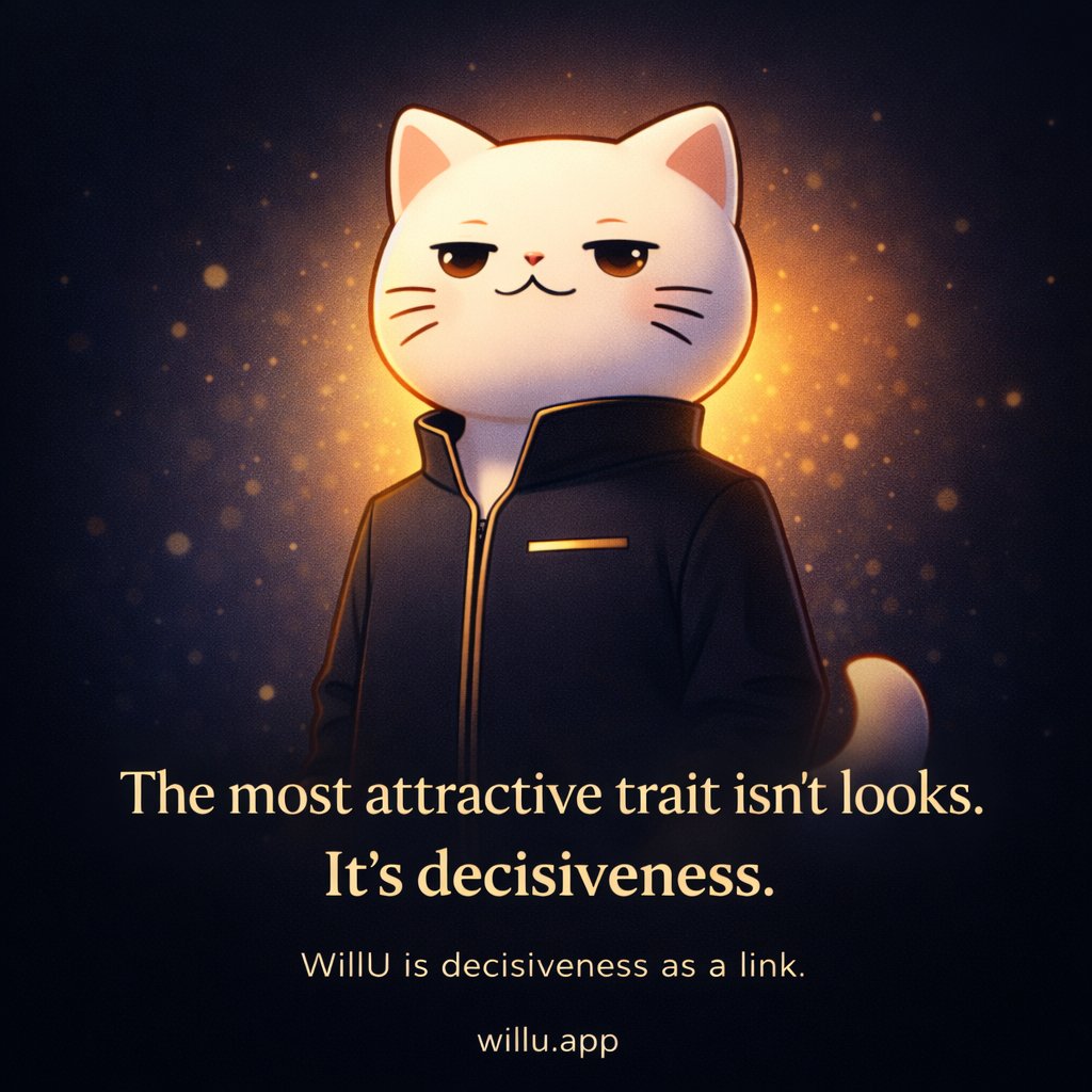 The most attractive trait isn’t looks.

It’s decisiveness.

WillU is basically decisiveness as a link.