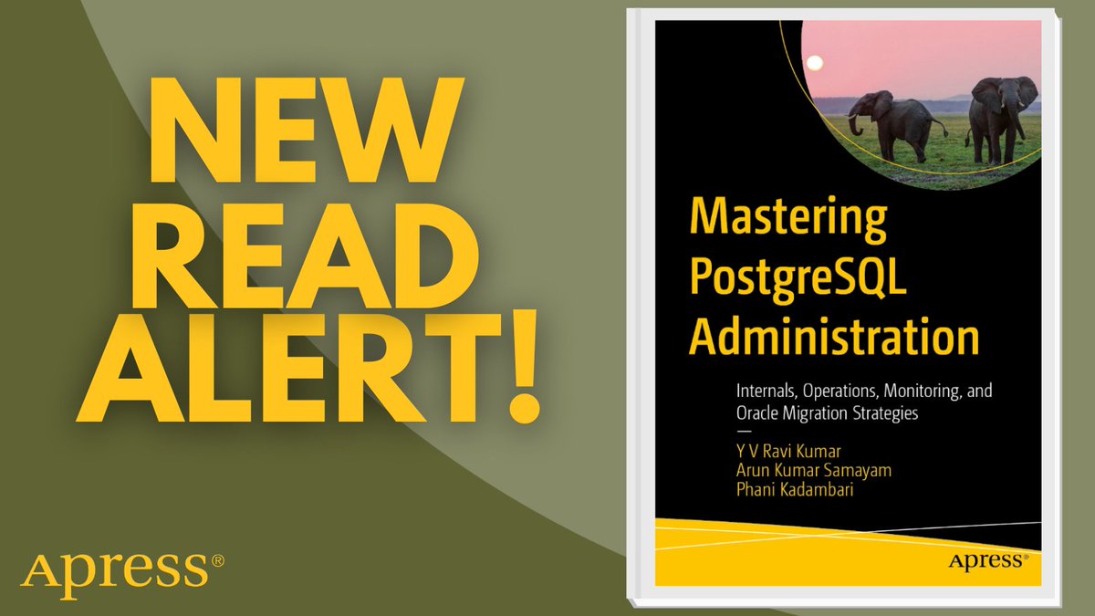 Apress's tweet photo. Ready to level up your #PostgreSQL game? Dive into expert strategies for installation, tuning, monitoring, and #Oracle migration—all in one resource! 💡Perfect for DBAs, architects & engineers. #DatabaseAdmin #DataOps #OpenSource #SQL
🔗 https://t.co/jgwyMMtdrX https://t.co/r6w7vLLmMo