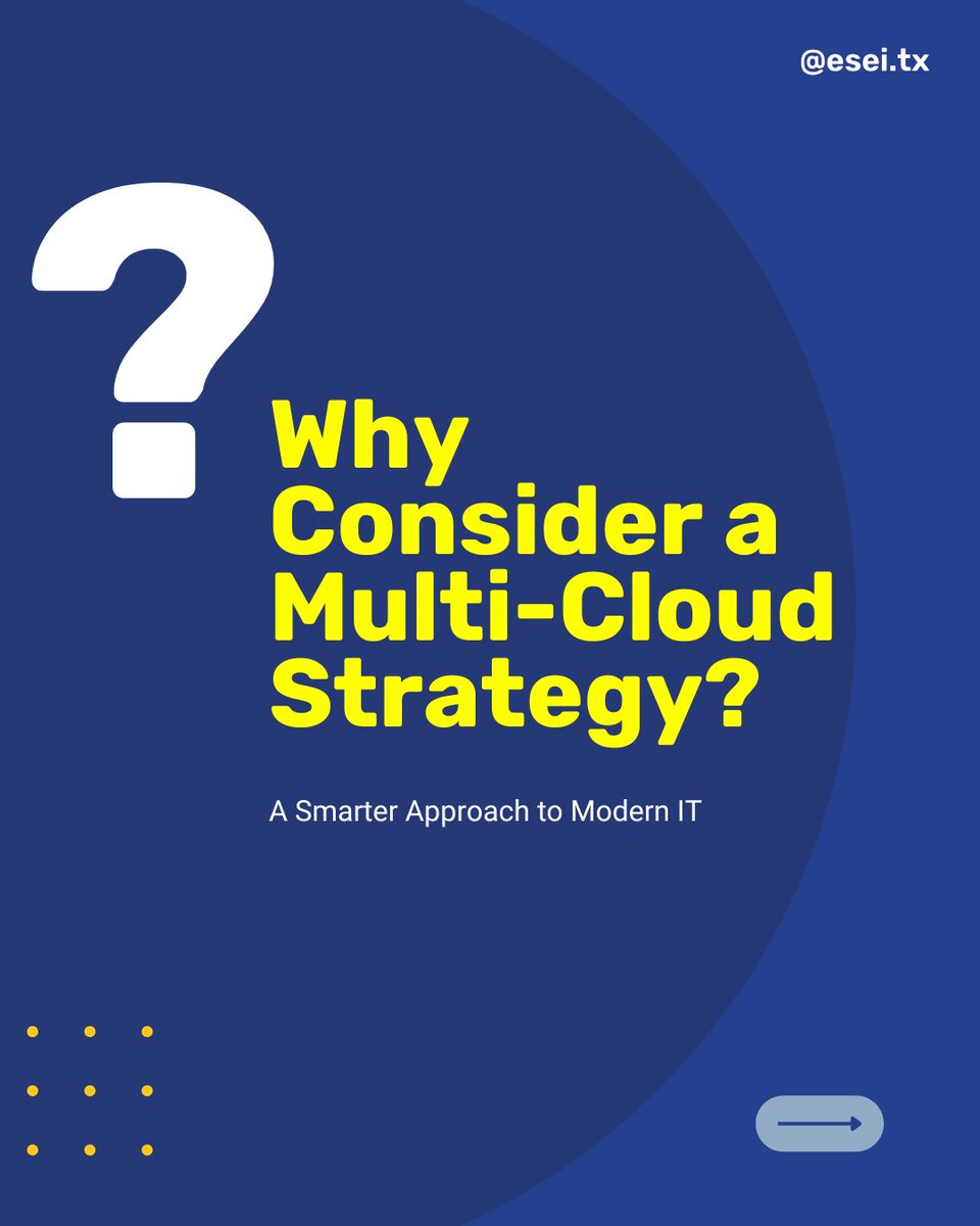 eseisolutions's tweet photo. As technology grows more complex, many organizations explore multi-cloud strategies for flexibility and scalability. ESEI helps evaluate cloud options to align with performance needs and long-term goals.

📞 915 587 7902
✉️ 𝘀𝗶𝗺𝗽𝗹𝗶𝗳𝘆@𝗲𝘀𝗲𝗶.𝗰𝗼𝗺

#TechTips #CyberAware https://t.co/zn6bHUrAqa