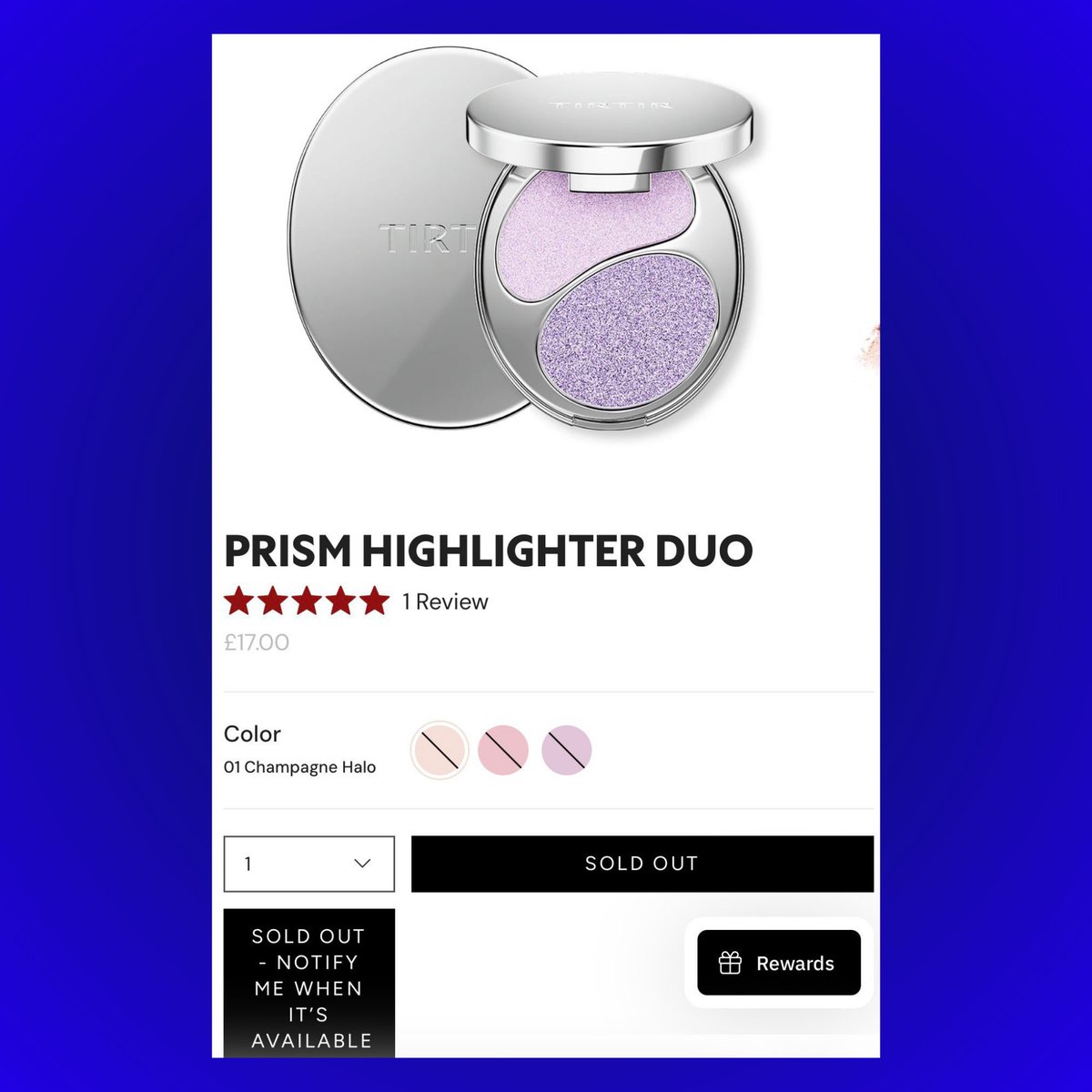 TheePopCore's tweet photo. TIRTIR’s Purple Prism Highlighter Duo has completely SOLD OUT in all shades on the Global site shortly after the brand posted Taehyung advertising it on Instagram. https://t.co/g2kz41uBno