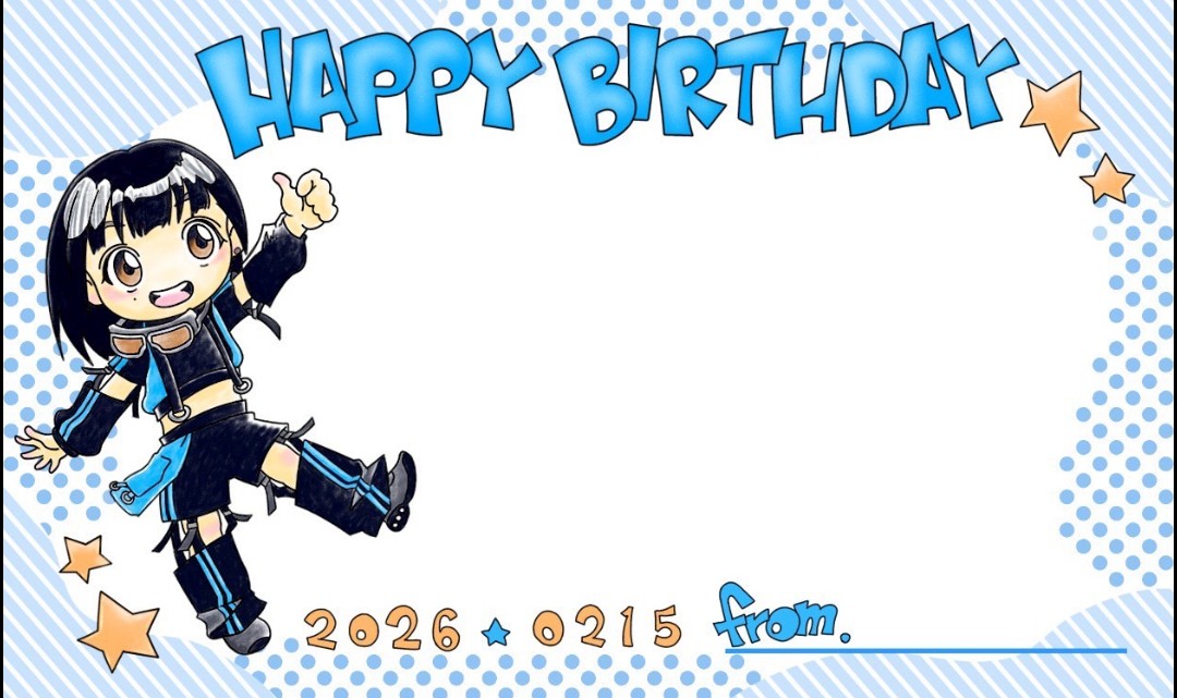sinyaichi's tweet photo. Finger Runs  朝倉みずほちゃんのお誕生日メッセージカードの絵 描かせていただきました。
1枚目が元絵　2枚目がそれにデジタルで色々してもらったカード(ありがとうございます) https://t.co/gn6YQLqEfe