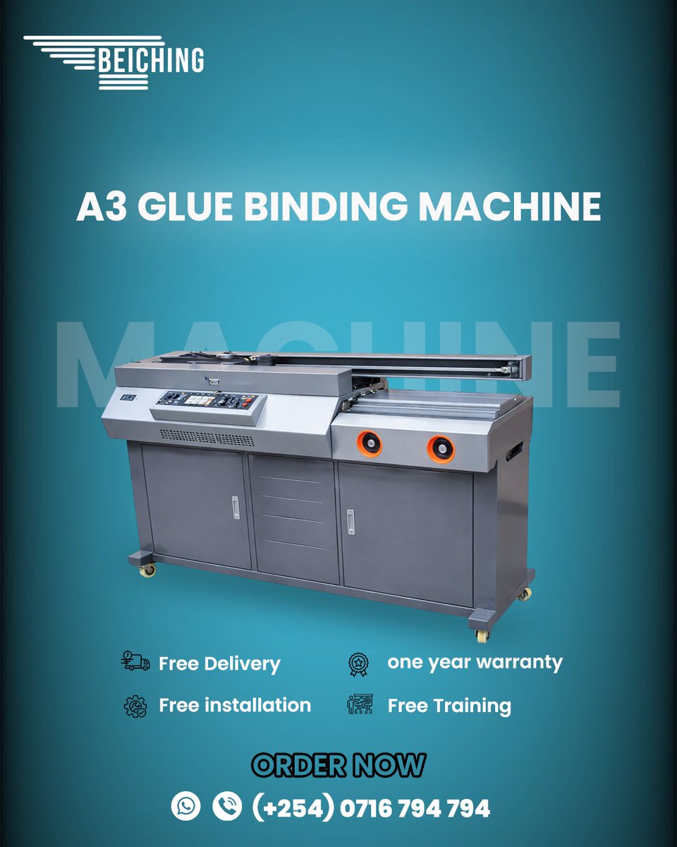 beichingKe's tweet image. 📚 A3 Glue Binding Machine – Neat, professional binding for books &amp;amp; reports!

✨ 🚚 Free Delivery | 🛡️ 1-Year Warranty | ⚙️ Free Installation | 🎓 Free Training
📞 WhatsApp: +254 716 794 794
#GlueBindingMachine #BookBinding #OfficeEquipment #PrintShopTools #ProfessionalBinding