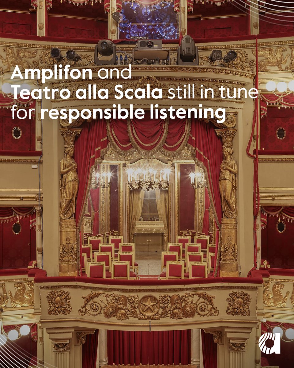 Amplifon's tweet photo. #ListenResponsibly…even at the theatre! #Amplifon is renewing, for the 3° consecutive year, its partnership with @teatroallascala supporting the initiative #InvitoAllaScala, which opens the doors to great performances for #students and #seniors.✨ https://t.co/FcV0dJVDeZ
