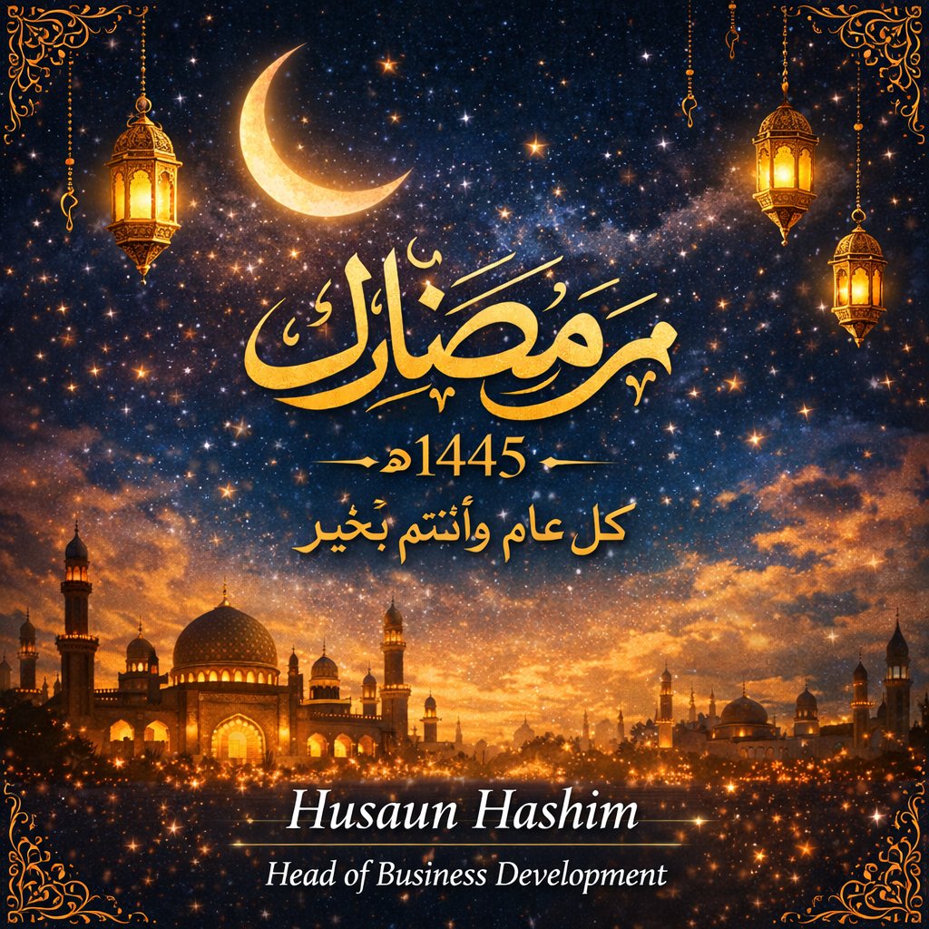 husaynhashim's tweet photo. Ramadan Mubarak 1445H 🌙
Wishing you a month filled with peace, success, and prosperity.
— Husayn Hashim
Head of Business Development https://t.co/Wnx4CIJzRu