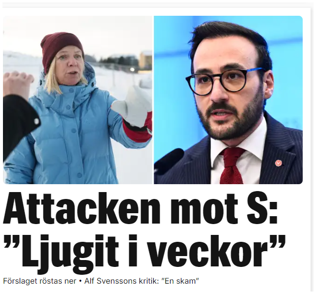I söndags satt Magdalena Andersson och gnällde i <a href="/svt/">SVT</a> Agenda om att regeringen inte infört "ventil" i de nya reglerna för migrationen. Idag, upp till bevis, så röstar Socialdemokraterna mot MP och Vs förslag 😅🤡
Och detta påstår Andersson är ett trovärdigt regeringsalternativ.