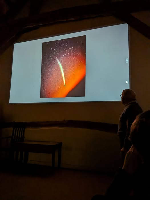 At Friday’s meeting, Pierre shared news of the newly discovered sun grazing comet C/2026 A1 (MAPS) a Kreutz comet which will soon pass close to the Sun, and outlined several possible outcomes .  As always with comets, we will watch and wait. If it survives, we'll see it in April.