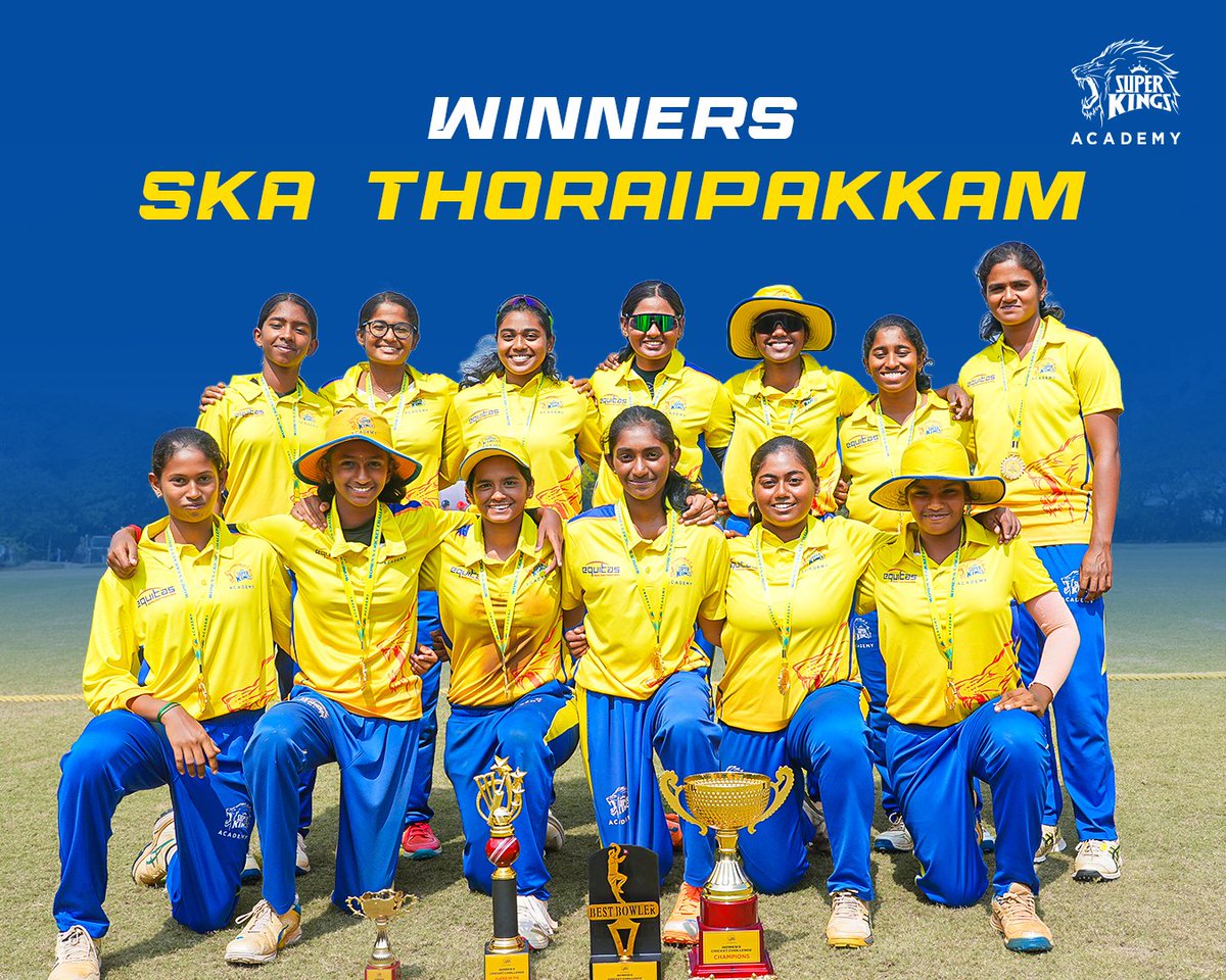 SuperKingsAcad's tweet image. Eight teams. One unforgettable journey. 🏆

Here’s the summary of the #SKA Women’s Cricket Challenge 2026.

#SuperKingsAcademy 🏏#TrainLikeASuperKing 🦁 #WomensCricket #Chennai