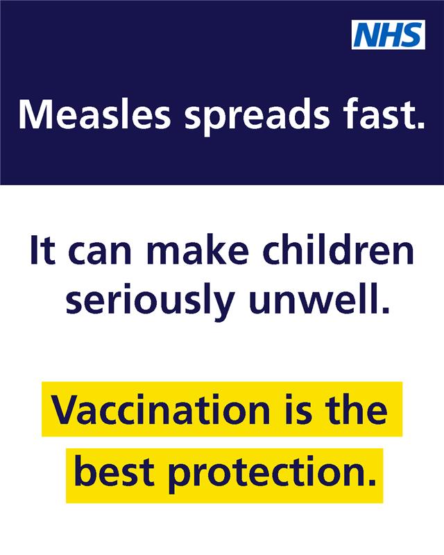 NHSuk's tweet image. We are seeing a rise in measles cases in parts of England. Vaccination is the most effective way to protect children from serious illness.

We’re encouraging parents to check their children are up to date with their vaccinations.

Speak to your GP or visit nhs.uk/mmr