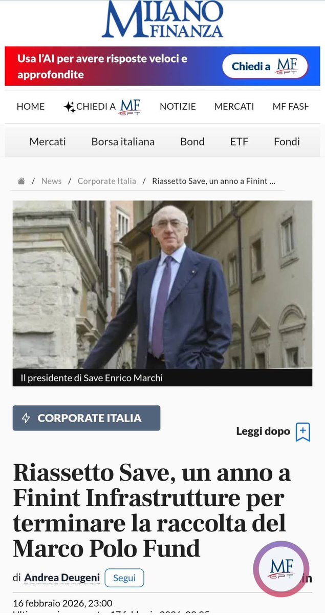 Runway32's tweet image. #BRESCIA #MONTICHIARI AEROPORTO 
@Runway32
sites.google.com/view/aeroporto…
SAVE ARDIAN - L'AGGIORNAMENTO DI MILANO FINANZA
#Venezia #Treviso #Verona
Aeroporti Nord-Est