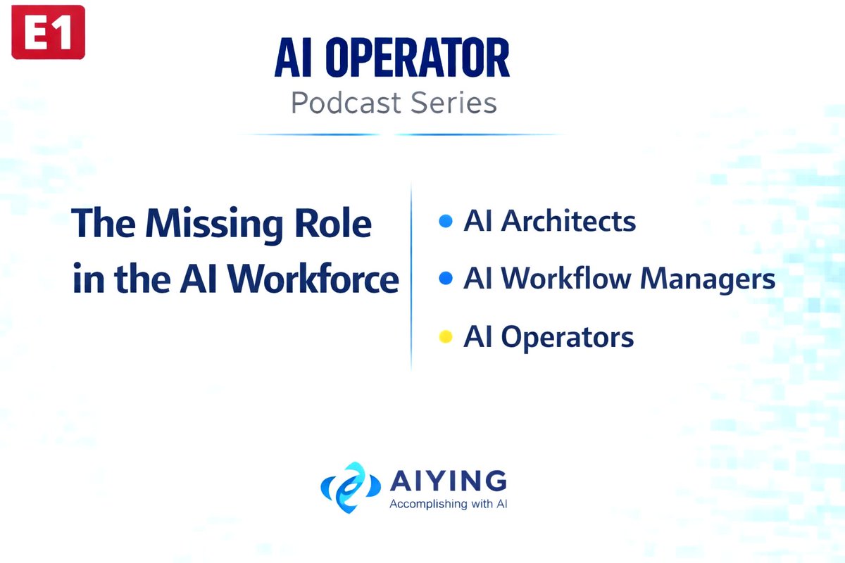 RavindraDa26088's tweet image. AI is everywhere.
But who operates it?
Episode 1 out now 🎙
👉 youtu.be/7Y4UfUrZ9aM

#AIOperator #FutureOfWork #AITraining #AIEnablement #AIYING
