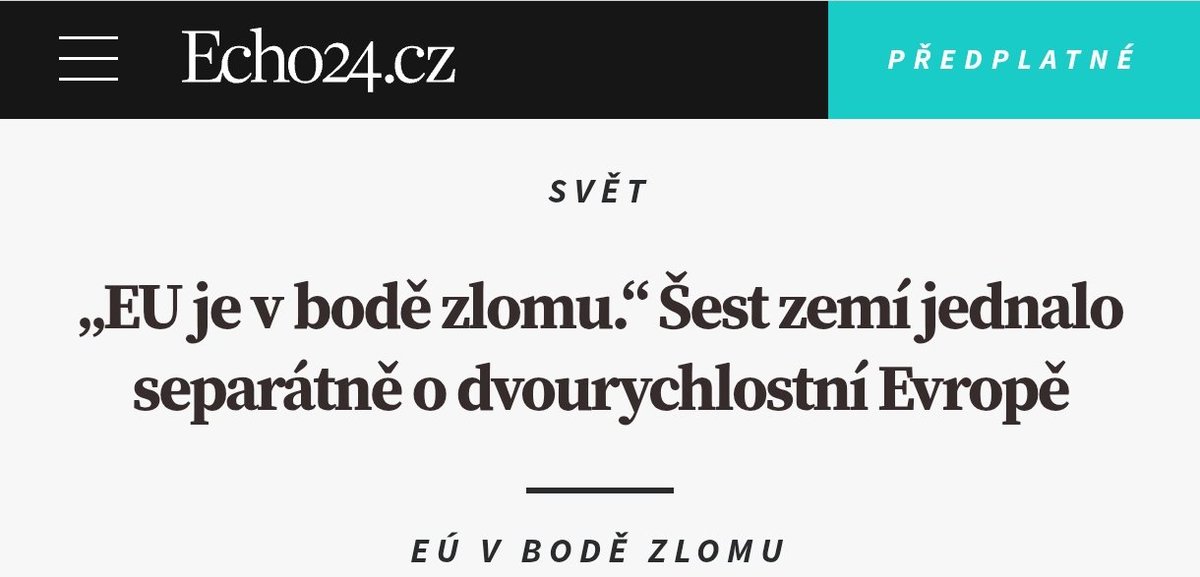 Je dobře, že už se jedná o rozpadu Evropské Unie. Třeba se tím i podaří zabránit zbytečnému krveprolití.
