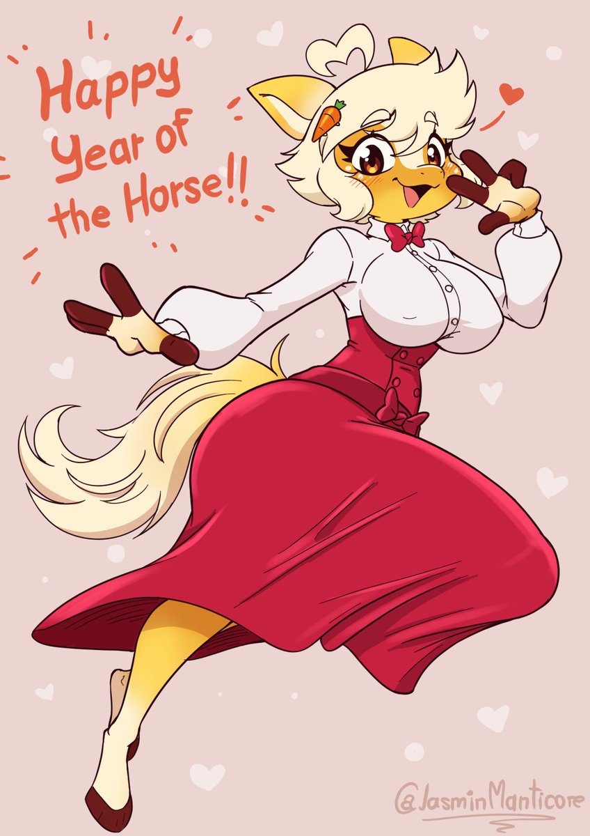 Since today is the start of the year of Horse, i made a quick drawing to celebrate it

Happy year of the horse! ;3 🐴🍊