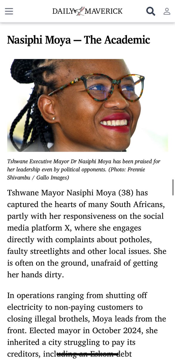 nasiphim's tweet photo. This is so cool. In this article on the new generation of leaders who are reshaping the future of South African politics, I am perceived as 'the academic'. I am glad I haven't moved too far from what I know myself to be.

Nasiphi Moya — The Academic: https://t.co/itMKXVXcJW https://t.co/RQ7w6cx0Ib