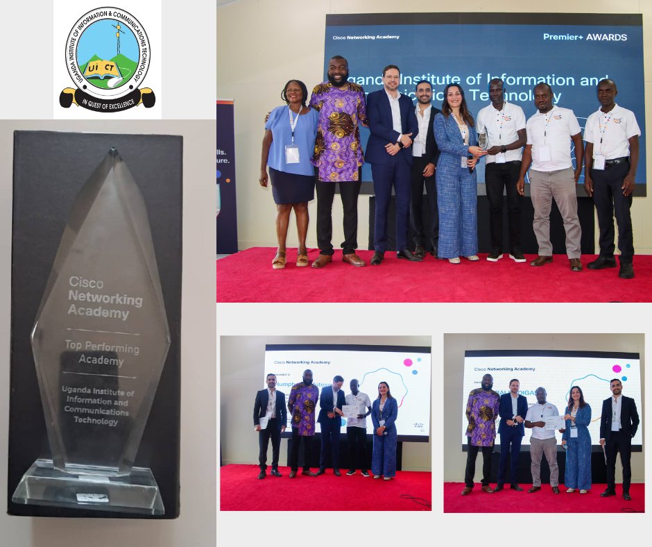 UICTug's tweet photo. 🌟 Congratulations Team UICT! 🌟

UICT has received a Special Cisco Networking Academy Award for outstanding contribution to digital skilling, presented at the Instructors Conference on 12th February 2026 in Nairobi, Kenya.

👏🏽 Special congratulations to our instructors Humpherys Mutese, Anthony Kimbugwe, Bwambale Edigar and Kaziba Stephen for being recognized as top-performing instructors globally.

UICT was also ranked Best Partner in Uganda, 2nd in East Africa, and 6th in Africa. Through our TOT programmes, we continue to equip instructors to deliver high-impact digital skills courses such as Data Analytics, Digital Safety & Security Awareness, Python Essentials, etc.

These achievements reaffirm UICT’s leadership in driving Uganda’s and Africa’s digital transformation.

Well done, Team UICT! 👏🏽
@CiscoNetAcad @ITU @MoICT_Ug