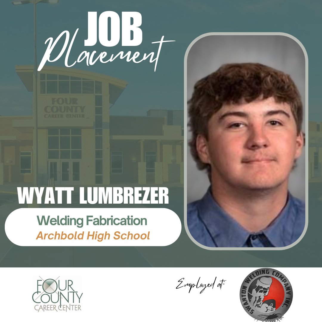 Big news for Wyatt Lumbrezer!

Wyatt is officially on Job Placement at Swanton Welding in Wauseon. We’re proud of you, Wyatt — keep grinding and making it happen!