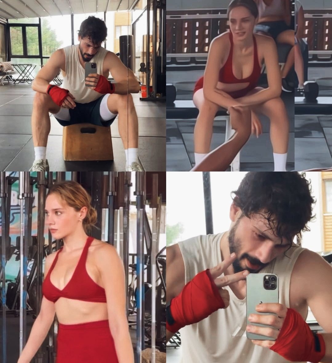 i wonder how they will look like when they will be together in one GYM, and how she will look so small beside him