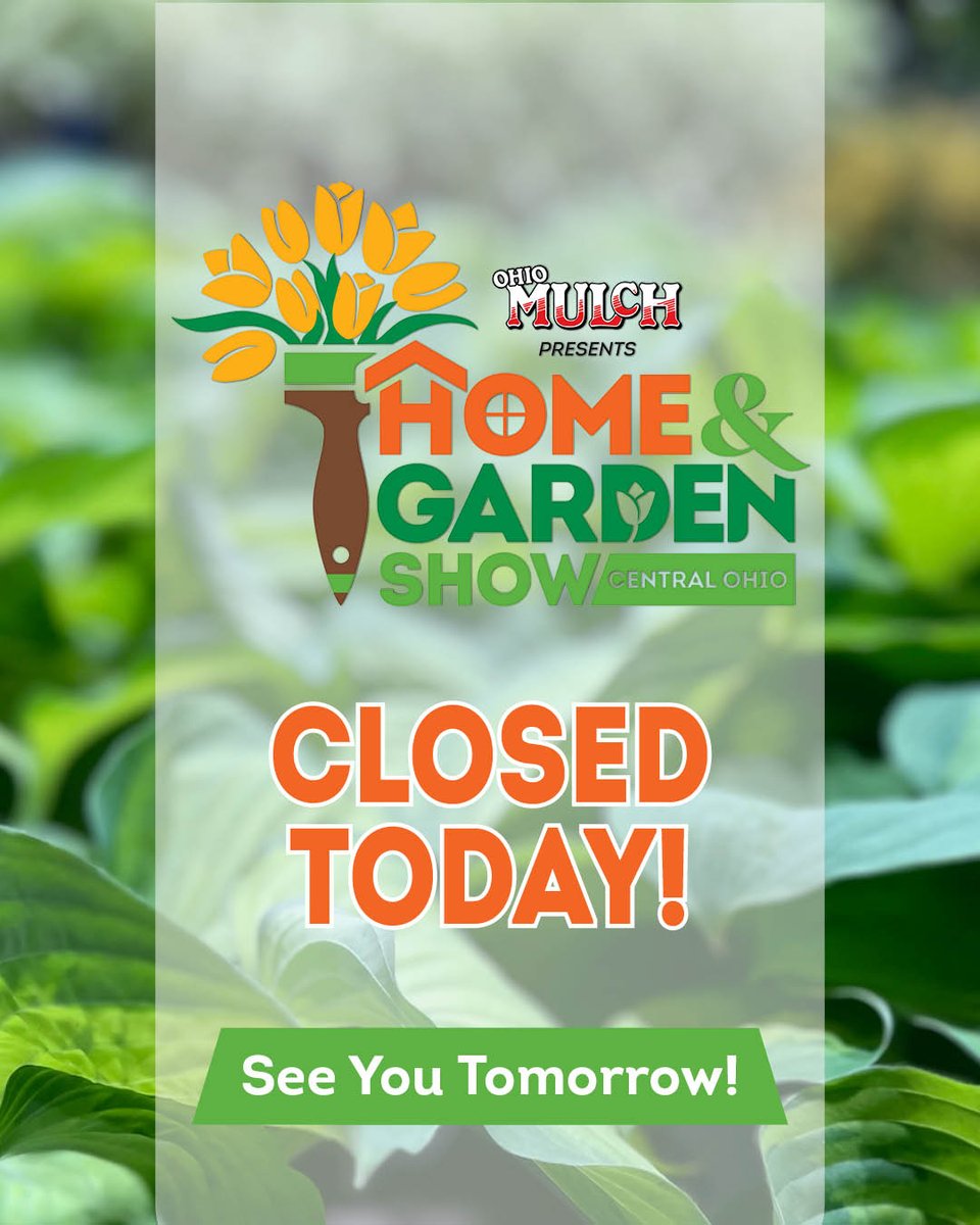 📢 𝐂𝐥𝐨𝐬𝐞𝐝 𝐓𝐎𝐃𝐀𝐘, 𝐛𝐮𝐭 𝐭𝐡𝐞 𝐢𝐧𝐬𝐩𝐢𝐫𝐚𝐭𝐢𝐨𝐧 𝐜𝐨𝐧𝐭𝐢𝐧𝐮𝐞𝐬 𝐓𝐎𝐌𝐎𝐑𝐑𝐎𝐖! 🌷

The Central Ohio Home &amp; Garden Show reopens Wednesday, Feb. 18 at 11 AM and runs through Sunday, Feb. 22. 🏡

🎟️ Full event info here: bit.ly/47W2OHQ