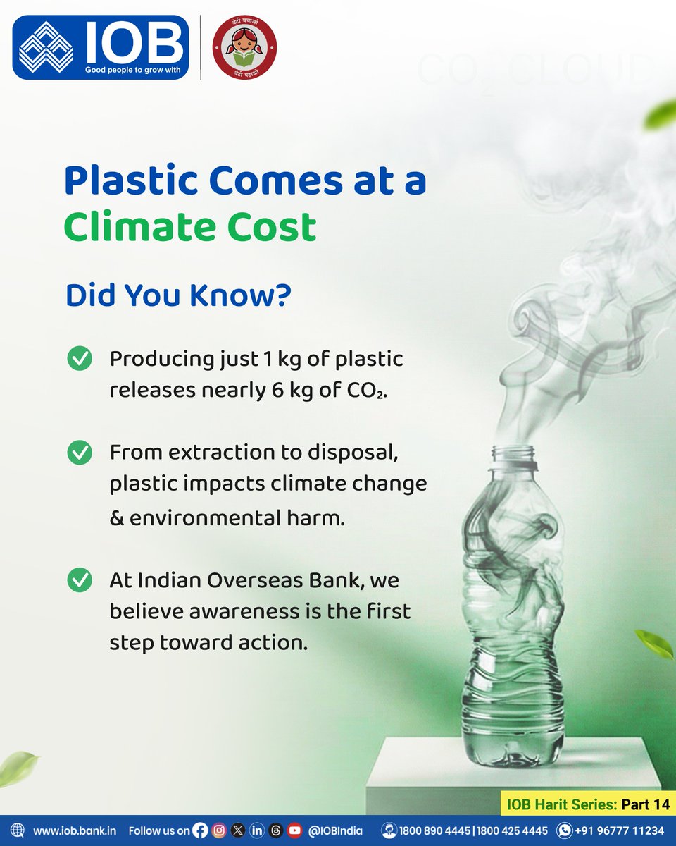 IOBIndia's tweet photo. Every choice matters. Choose banking that cares for tomorrow.

Presenting IOB Eco Savings Account
✔ Renewable PVC (rPVC) debit card
✔ 100% concession on E-Vehicle loans (2W & 4W)
✔ 25% concession on IOB Surya Loan & IOB Surya Home Loan

Bank responsibly. Live sustainably.

#IOBEcoSavings #GreenBanking #SustainableFinance #FutureReady #DFS #RBI #IOBForYou